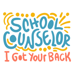 School counselor lettering PNG Design