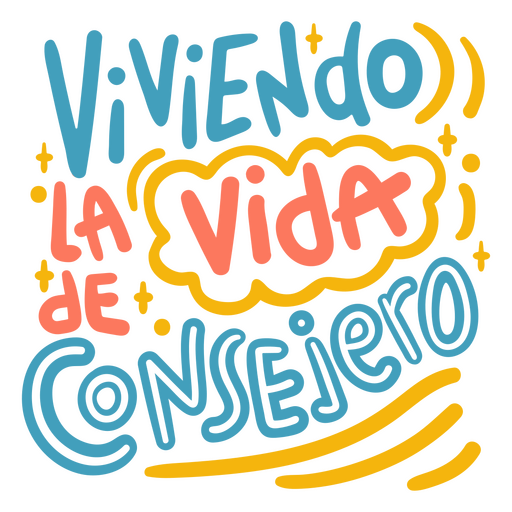 Counselor life Spanish quote lettering PNG Design