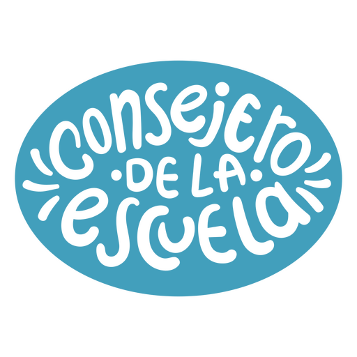 Consejero escolar Letras en español Diseño PNG