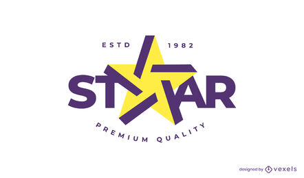 Logotipo plano em forma de estrela