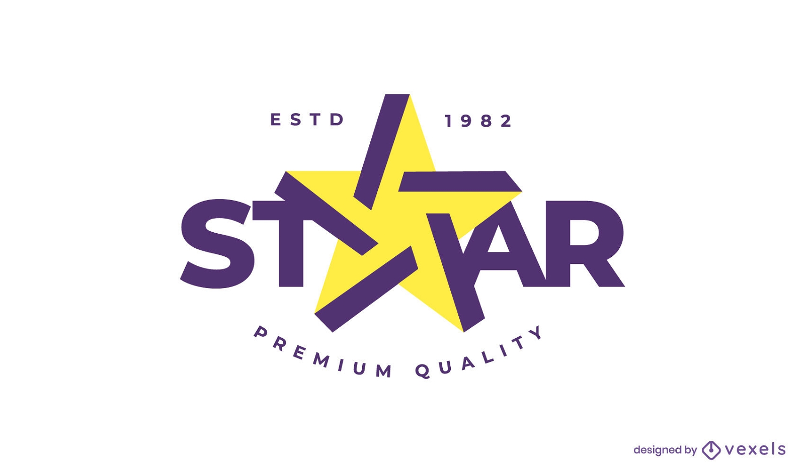 Logotipo plano em forma de estrela