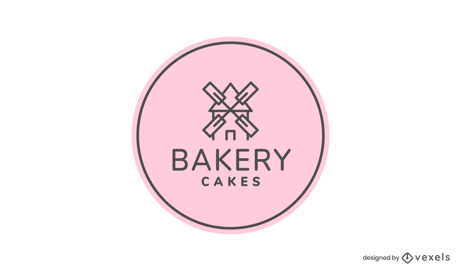 Windmill stroke in circle bakery logo