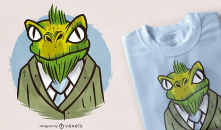Lizard cartoon suit t-shirt design