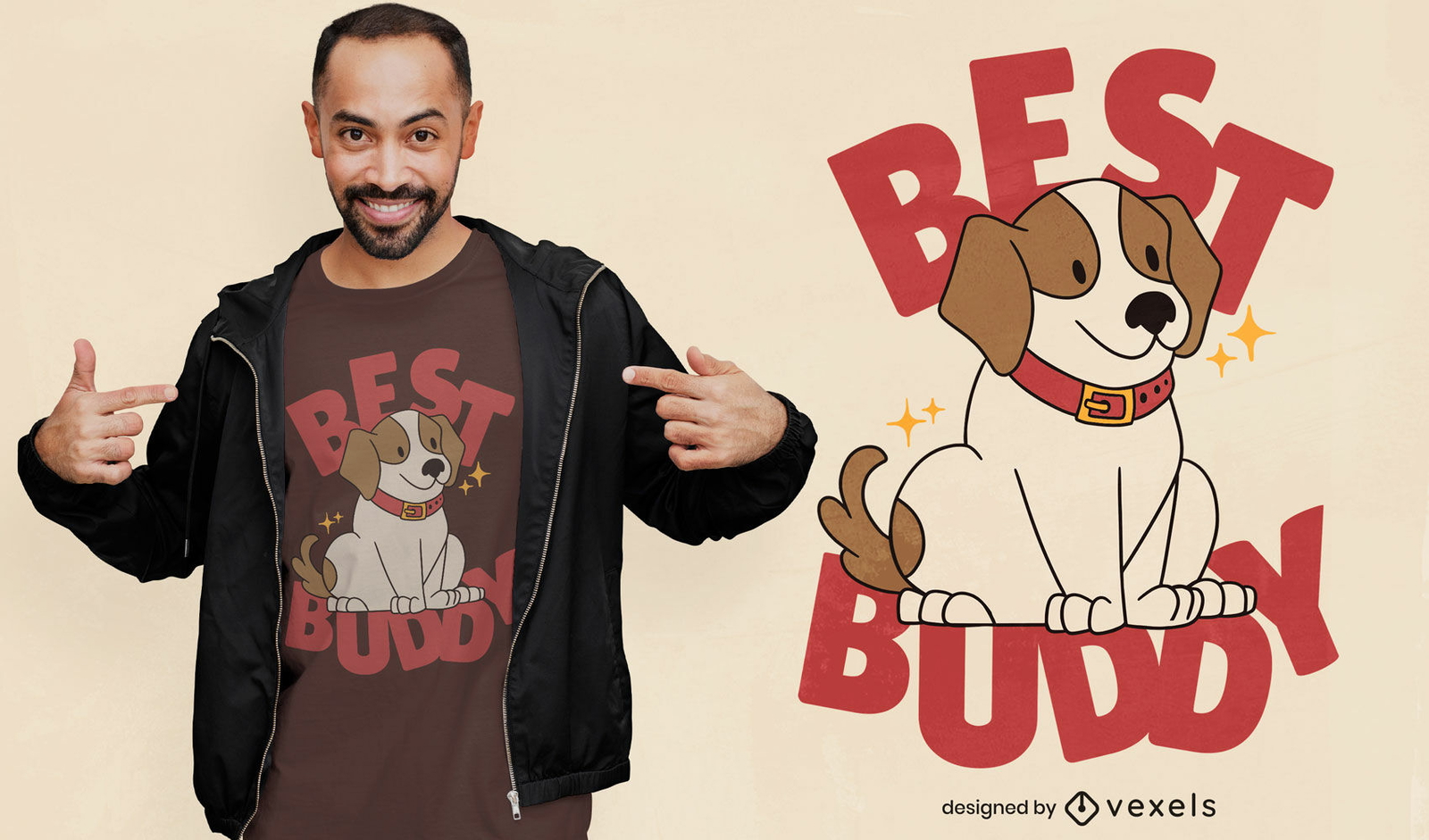 Design de t-shirt do melhor amigo do cão