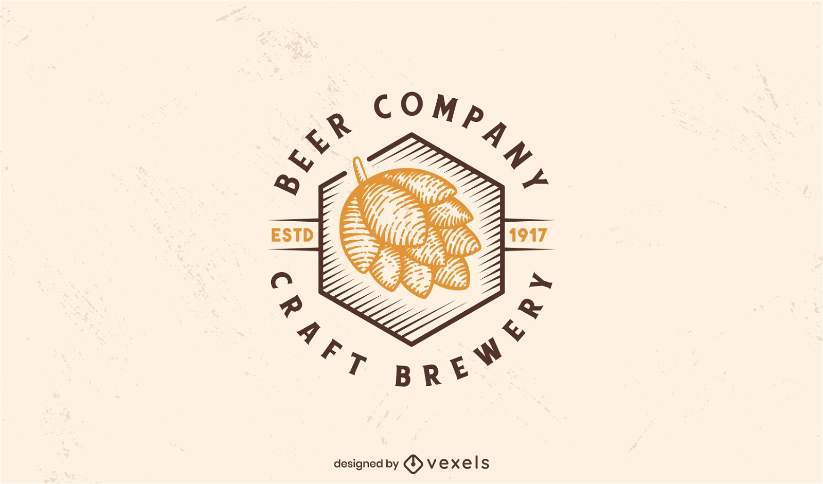 Logotipo de lúpulo de cerveja desenhado à mão