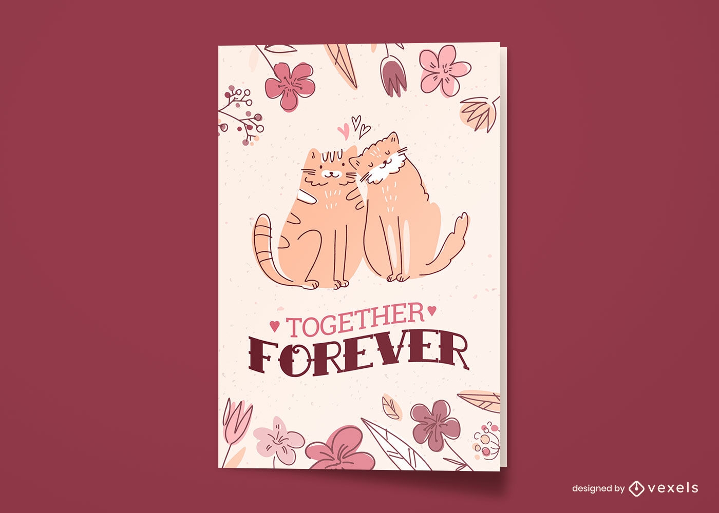 Animais gatos apaixonados doodle cartão comemorativo