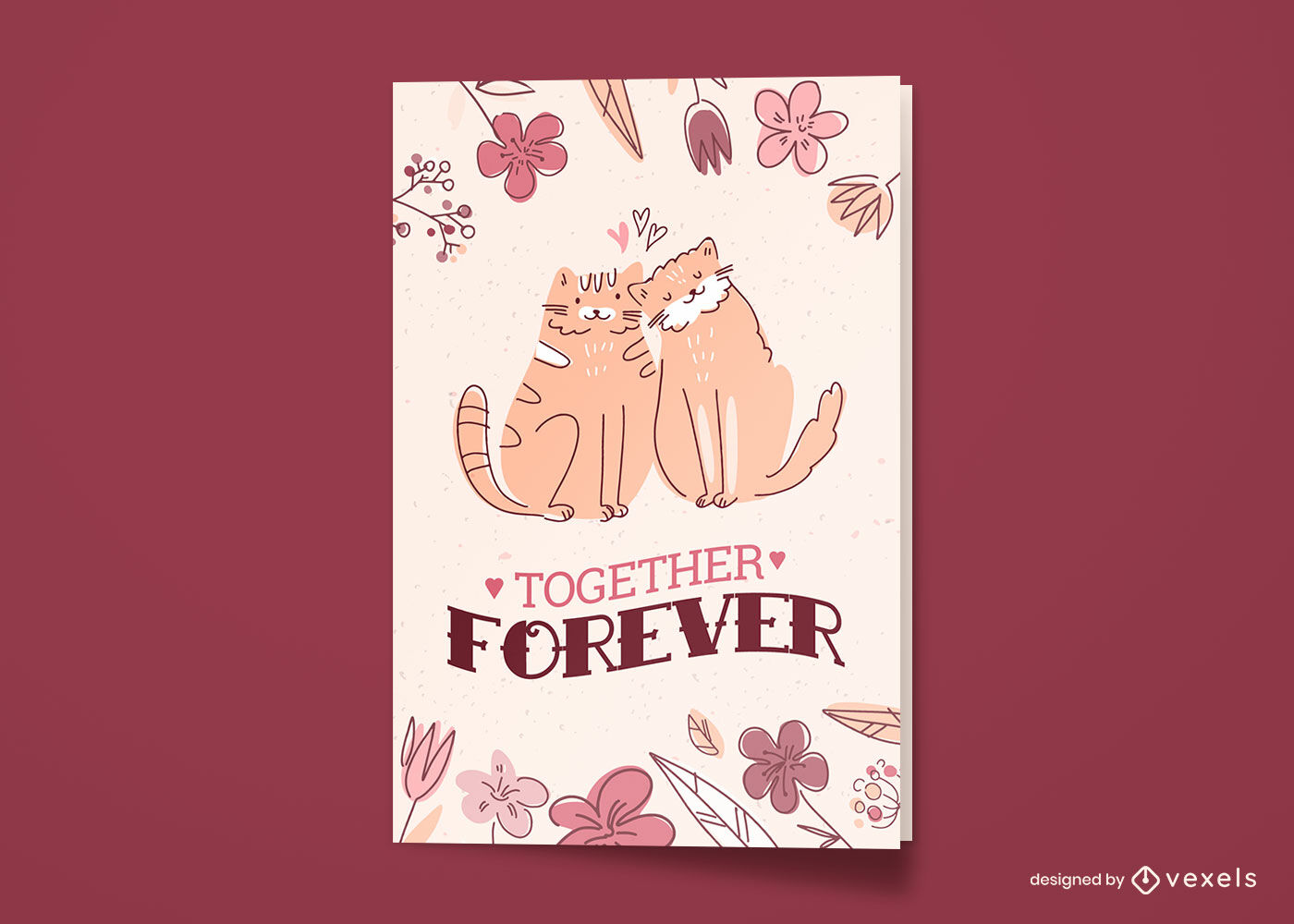 Animales gato enamorados doodle tarjetas de felicitación