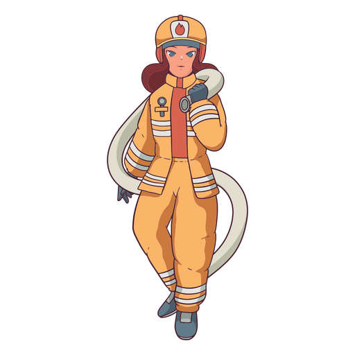 Firefighter woman emergency people PNG Design
