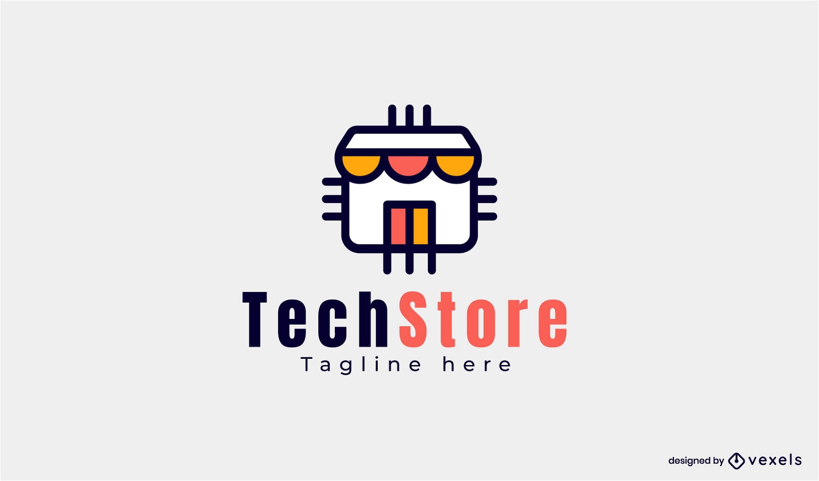 Tech store shop logo template