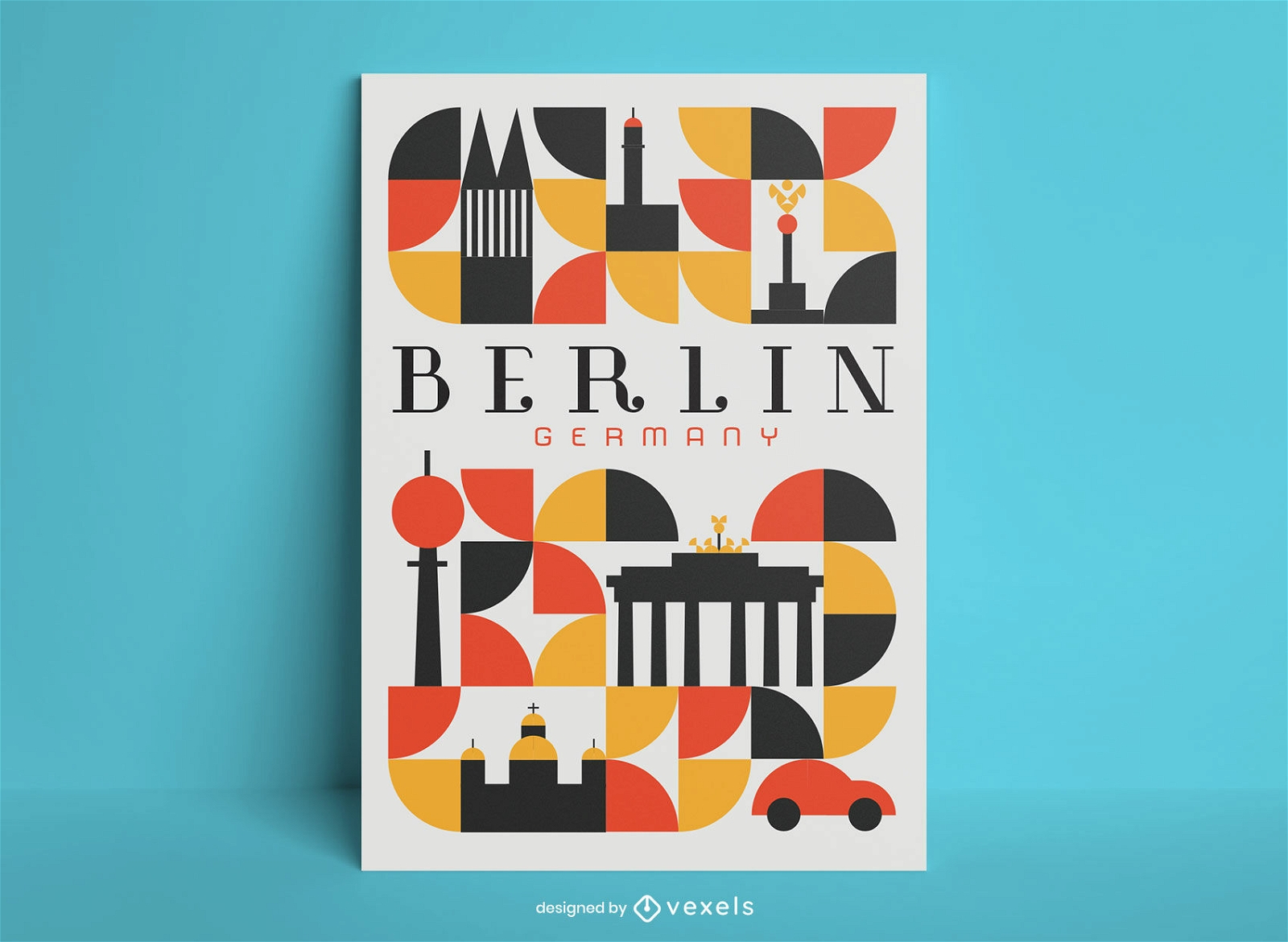 Berlin city geometric poster