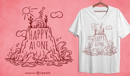 Alone house t-shirt design