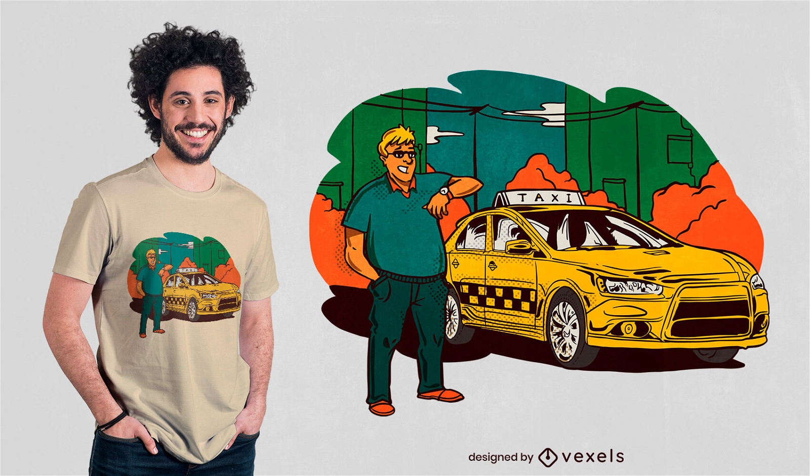 Taxifahrer-T-Shirt-Design