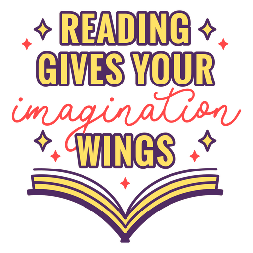 Reading wings quote badge PNG Design