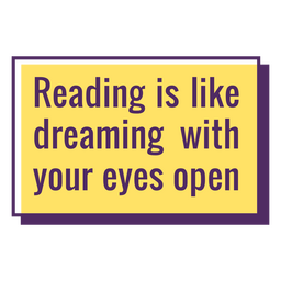 Reading dreaming quote badge