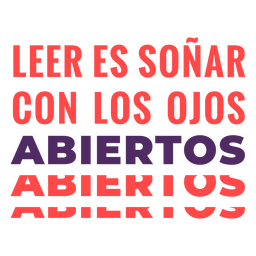 Leer es soñar insignia de cita en español Diseño PNG