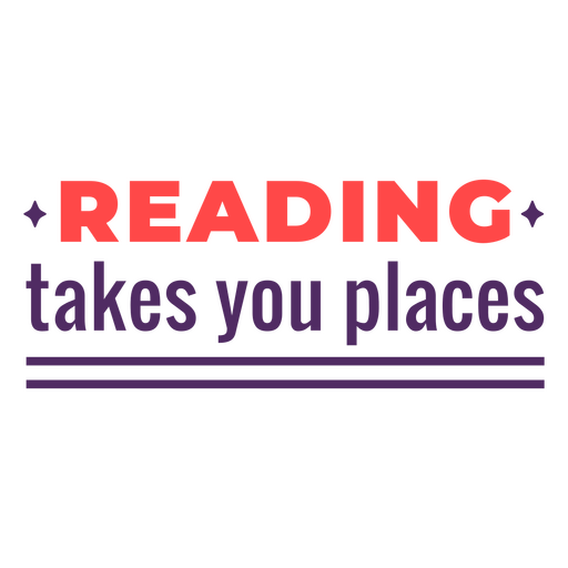Reading places quote badge PNG Design