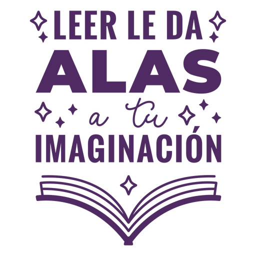 Insignia de cita en español de alas de lectura Diseño PNG