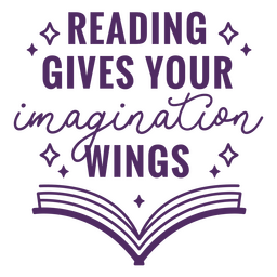 Reading wings imagination quote badge