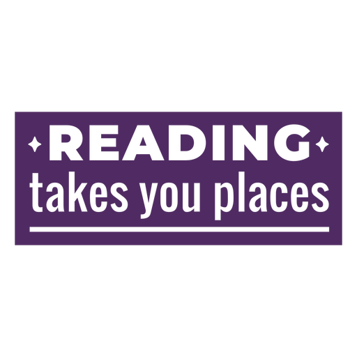 Reading places hobby quote badge PNG Design
