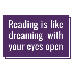 Insignia de cita de hobby de lectura soñando Diseño PNG