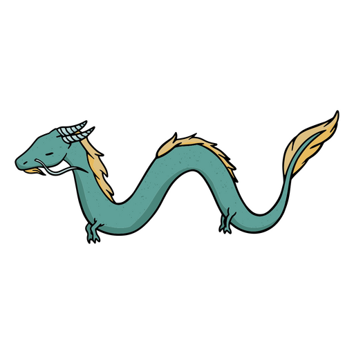 Chinesischer Drache färbt blau PNG-Design