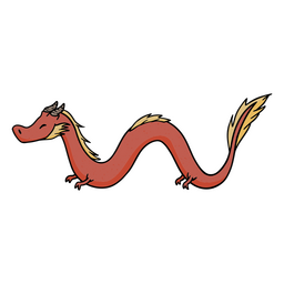 Dragón chino color trazo rojo