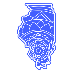 Illinois mandala states PNG Design