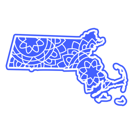 Estados da mandala de Massachusetts Desenho PNG