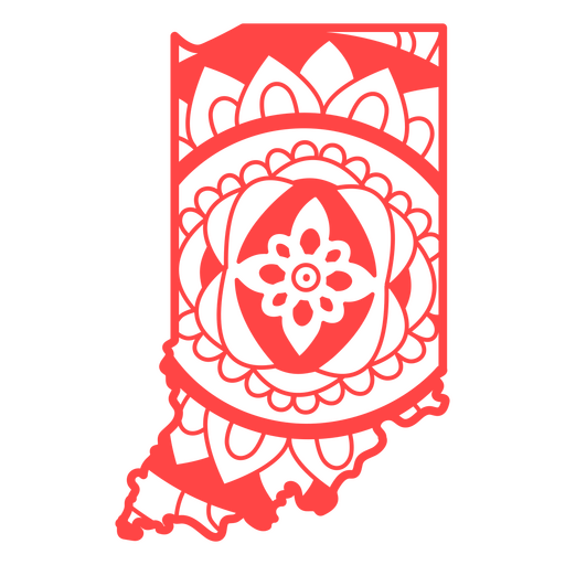 Mandala del mapa de Indiana Diseño PNG