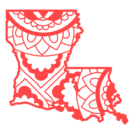 Louisiana map mandala PNG Design