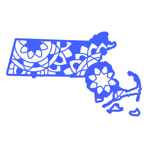 Mandala do mapa de Massachusetts Desenho PNG