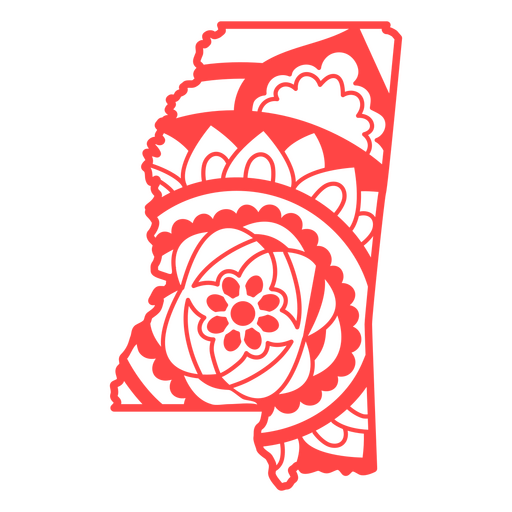 Mandala de mapa de Missisipi Diseño PNG