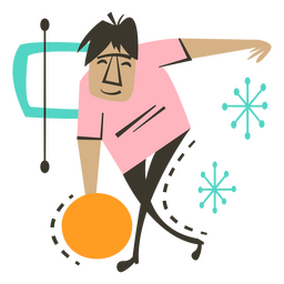 Pose de bolos retro chico Diseño PNG
