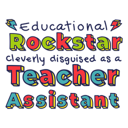 Rockstar Teacher Assistant quote badge PNG Design