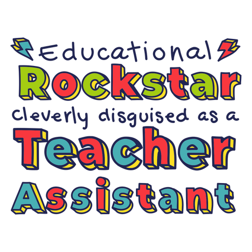 Distintivo de citação Rockstar Teacher Assistant Desenho PNG