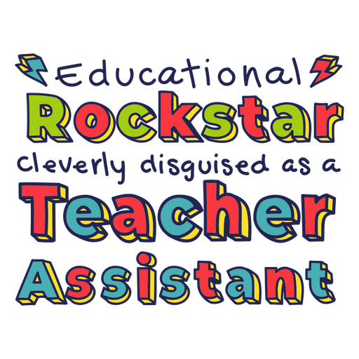 Rockstar Teacher Assistant quote badge PNG Design