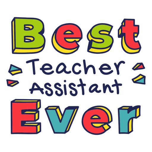 Best Teacher Assistant-Zitat-Abzeichen PNG-Design