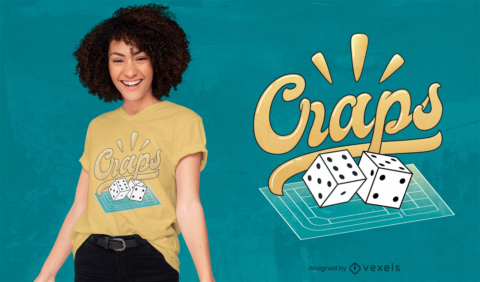 Craps-Spiel-T-Shirt-Design