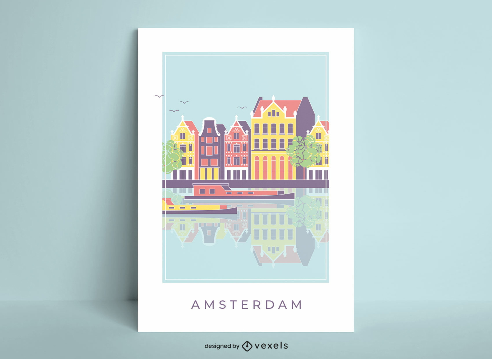 Amsterdam city landscape poster
