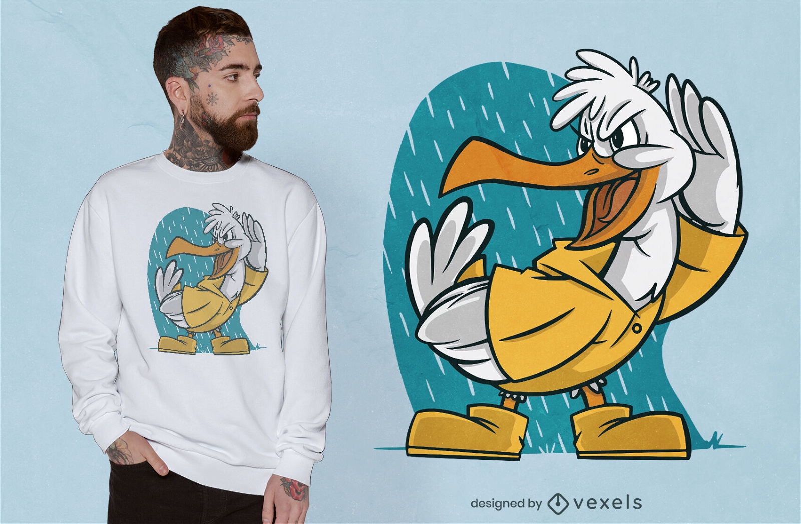 Cartoon seagull t-shirt design