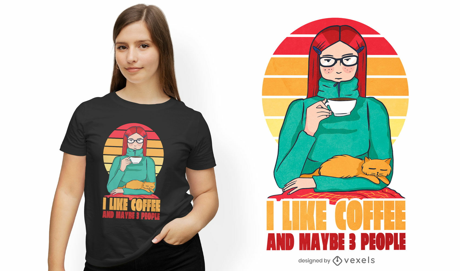 Design de camisetas introvertidas para amantes de café