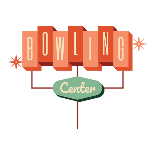 Distintivo retrô do centro de boliche Desenho PNG