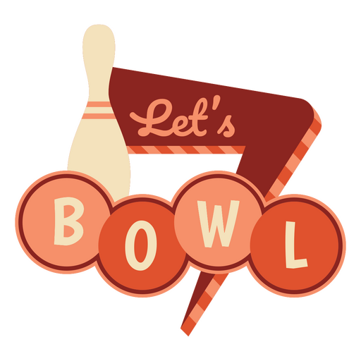 Let's bowl bowling quote flat PNG Design