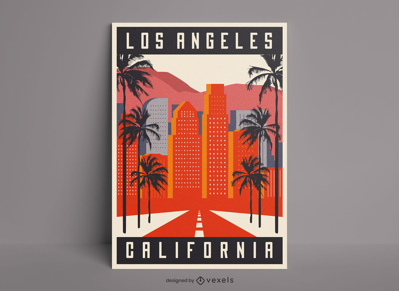 Cartel de edificios de la ciudad de Los Ángeles