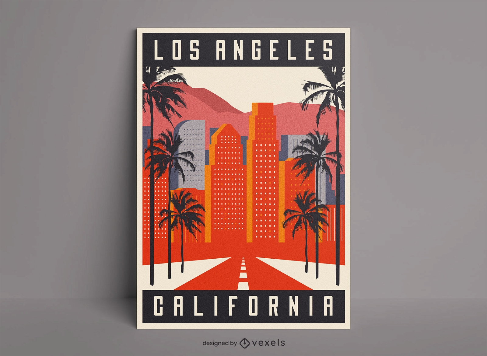 Los Angeles city buildings poster