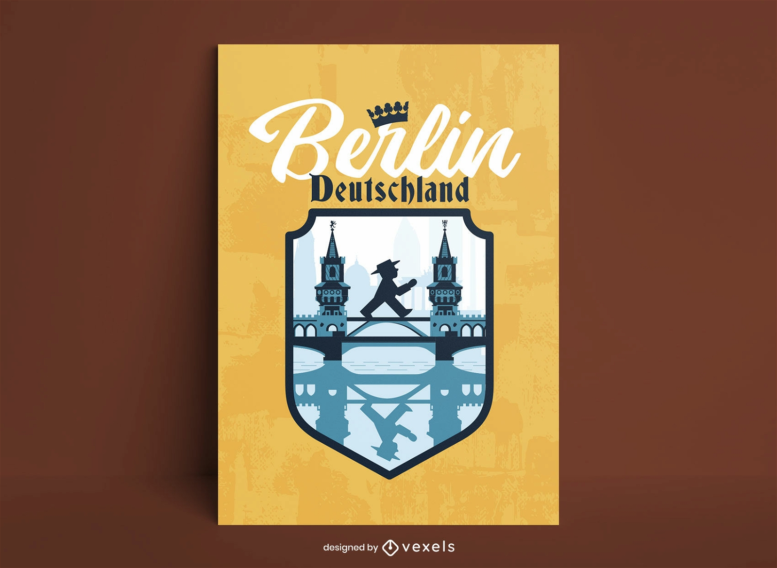 Berlin city bridge poster