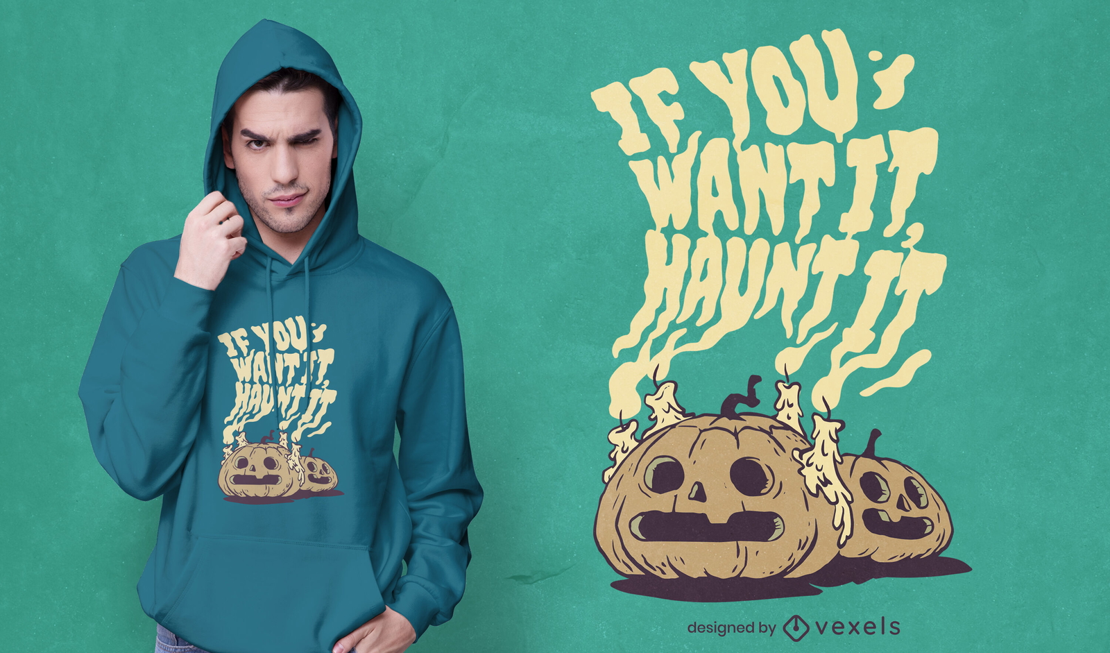 Diseño de camiseta de fantasmas de calabaza de Halloween