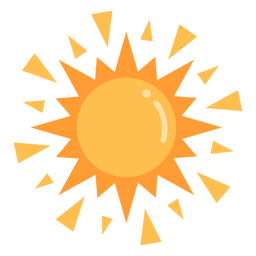 Sol geométrico plano Diseño PNG