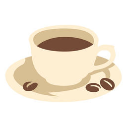 Coffee cup and grains PNG Design