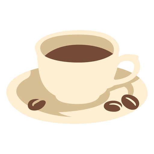 Kaffeetasse und Körner PNG-Design